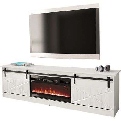 Mueble de TV Charlotte 165 - LED, Vidrio Templado, MDF, 2 Puertas Mueble de TV Charlotte 165 - LED, Vidrio Templado, MDF, 2 Puertas