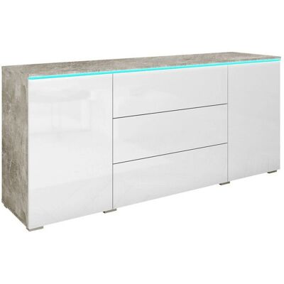 ARREDAMENTO1 Sarasota 142 Moderní šatník z bílé a betonu - Komoda ARREDAMENTO1 Sarasota 142 Moderní šatník z bílé a betonu - Komoda