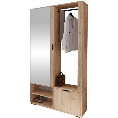 ARREDAMENTO1 Stanton 145 Zestaw wejściowy z drewna - Lustro, Laminowana płyta wiórowa ARREDAMENTO1 Stanton 145 Zestaw wejściowy z drewna - Lustro, Laminowana płyta wiórowa
