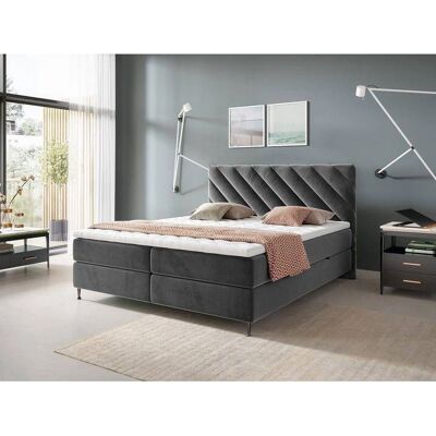Muebles Beloit 105 - Cama continental, 140x200, gris, elevación a gas Muebles Beloit 105 - Cama continental, 140x200, gris, elevación a gas