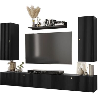 ARREDAMENTO1 Hartford H104 - Czarny, Stolik RTV, Dodatkowe wyposażenie - Meble do salonu ARREDAMENTO1 Hartford H104 - Czarny, Stolik RTV, Dodatkowe wyposażenie - Meble do salonu