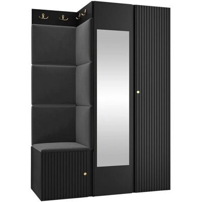 Conjunto de recibidor Hartford 388 de Mobilier1 - Montado en la pared, Espejo, Aglomerado laminado Conjunto de recibidor Hartford 388 de Mobilier1 - Montado en la pared, Espejo, Aglomerado laminado