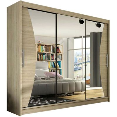 MUEBLES Armario Atlanta 120 - Correderas, Sonoma, 215x250x58cm MUEBLES Armario Atlanta 120 - Correderas, Sonoma, 215x250x58cm