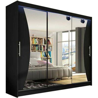 MUEBLES Atlanta 120 Černá - Šatní skříň MUEBLES Atlanta 120 Černá - Šatní skříň