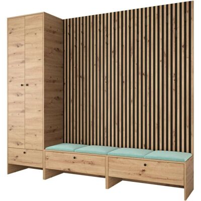 MOBILIER1 Conjunto de entrada Hartford 484 Roble Artisan + Manila 11 - Juego de muebles MOBILIER1 Conjunto de entrada Hartford 484 Roble Artisan + Manila 11 - Juego de muebles