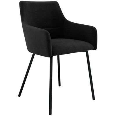 Silla Jackson 109 Terciopelo Negro - Tapizado, Madera y Metal, 81x54x57cm Silla Jackson 109 Terciopelo Negro - Tapizado, Madera y Metal, 81x54x57cm