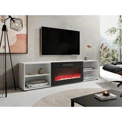 Mueble TV Charlotte 191 - Abierto, LED RGB, Vidrio templado Mueble TV Charlotte 191 - Abierto, LED RGB, Vidrio templado