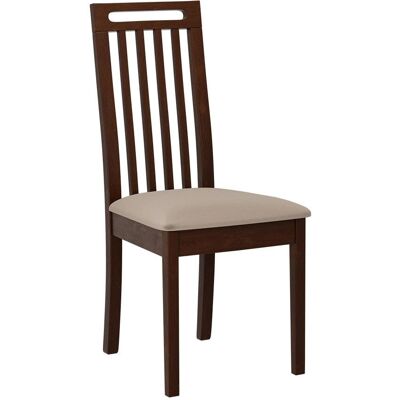 MUEBLES Victorville 348 - Světle hnědá čalouněná dřevěná židle MUEBLES Victorville 348 - Světle hnědá čalouněná dřevěná židle