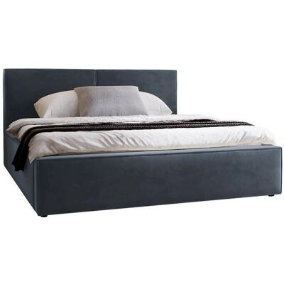 Mobilier1 Cama Clovis 117 - Doble, Azul, 200x200cm, Tapizado, Somier Mobilier1 Cama Clovis 117 - Doble, Azul, 200x200cm, Tapizado, Somier