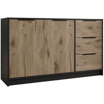 MUEBLES Honolulu B109 - roble oscuro, manijas de metal, 81x138x41cm - cómoda MUEBLES Honolulu B109 - roble oscuro, manijas de metal, 81x138x41cm - cómoda