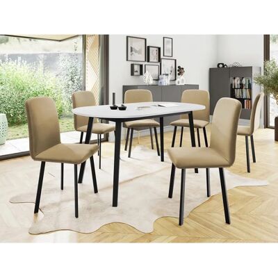 MOBILIER1 Conjunto de comedor Edmond 121 - 6 asientos Veludo MOBILIER1 Conjunto de comedor Edmond 121 - 6 asientos Veludo