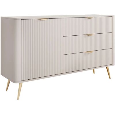 MUEBLES Kingston AC100 Beige - Cómoda con cajones y puertas MUEBLES Kingston AC100 Beige - Cómoda con cajones y puertas