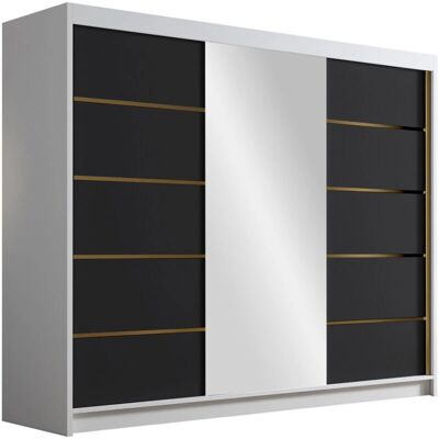 MOBILIER1 Armario Atlanta 191, Blanco + Negro, 215x250x58cm - Armario MOBILIER1 Armario Atlanta 191, Blanco + Negro, 215x250x58cm - Armario