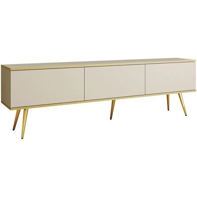 MUEBLES Mesa de TV Lima 127 Dorado Crema - Mueble TV MUEBLES Mesa de TV Lima 127 Dorado Crema - Mueble TV