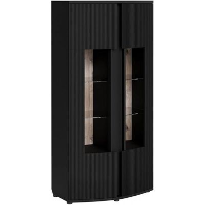 MUEBLES Charlotte 199 - Estantería - Negro, Roble MUEBLES Charlotte 199 - Estantería - Negro, Roble
