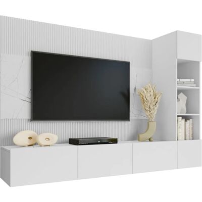 MOBILIER1 369 Moduł TV - Biały + Marmur MOBILIER1 369 Moduł TV - Biały + Marmur