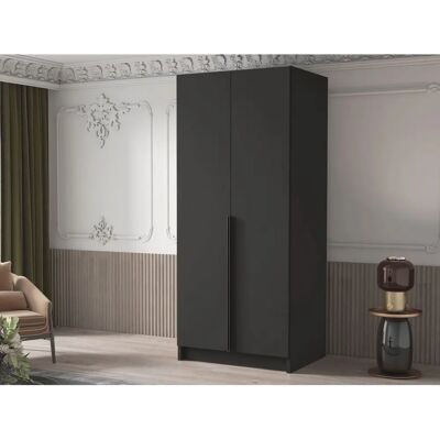 MUEBLES - Atlanta 202 - Czarny - 215x100x58 cm - Wardrobe MUEBLES - Atlanta 202 - Czarny - 215x100x58 cm - Wardrobe
