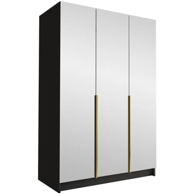 MUEBLES Atlanta 203 - Černá a zlatá skříň s panty MUEBLES Atlanta 203 - Černá a zlatá skříň s panty