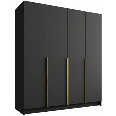MOBILIER1 Atlanta 199 Černý Zlato Skříň - Wardrobe MOBILIER1 Atlanta 199 Černý Zlato Skříň - Wardrobe