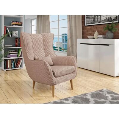 MUEBLES - Comfivo 379 - Růžová - Samet - Křeslo MUEBLES - Comfivo 379 - Růžová - Samet - Křeslo