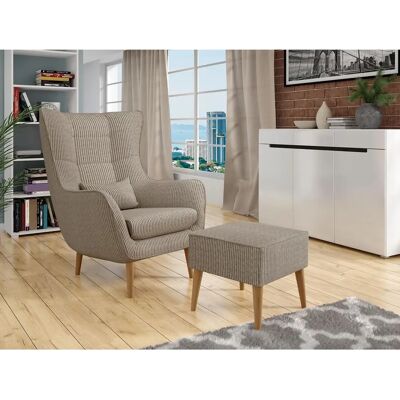 MUEBLES - Comfivo 381 - Marrón - Terciopelo - Armchair MUEBLES - Comfivo 381 - Marrón - Terciopelo - Armchair