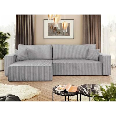 MUEBLES - Shelton 107 - Šedá - 272x145x82cm - Rozkládací pohovka MUEBLES - Shelton 107 - Šedá - 272x145x82cm - Rozkládací pohovka