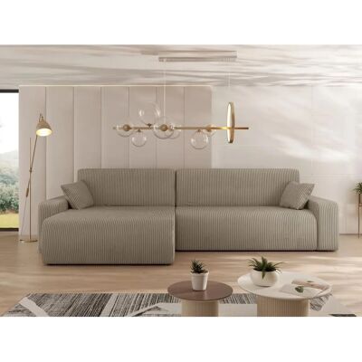 MUEBLES Rohová sedačka Shelton Světle hnědá - Pohovka MUEBLES Rohová sedačka Shelton Světle hnědá - Pohovka