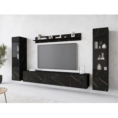 MUEBLES - Sarasota 126 - Černý mramor - TV stand MUEBLES - Sarasota 126 - Černý mramor - TV stand