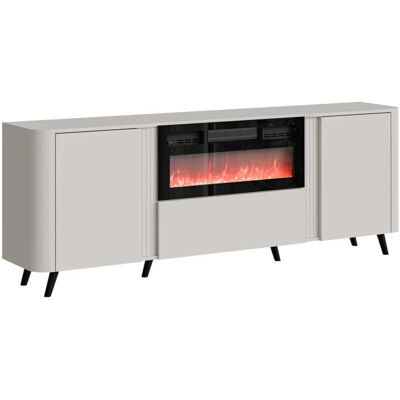 ARREDAMENTO1 Charlotte 202 - Cachemire + Nero - 76x200 cm - MDF laminowany - Kredens ARREDAMENTO1 Charlotte 202 - Cachemire + Nero - 76x200 cm - MDF laminowany - Kredens