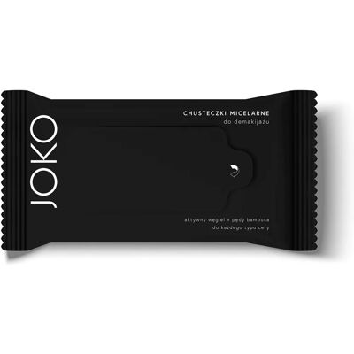 JOKO Micellar Makeup Remover Wipes with Activated Charcoal 15 pcs - Makeup Remover Wipes JOKO Micellar Makeup Remover Wipes with Activated Charcoal 15 pcs - Makeup Remover Wipes