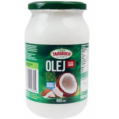 Olej kokosowy Targroch - Extra Virgin, Niefiltrowany, 900g Olej kokosowy Targroch - Extra Virgin, Niefiltrowany, 900g