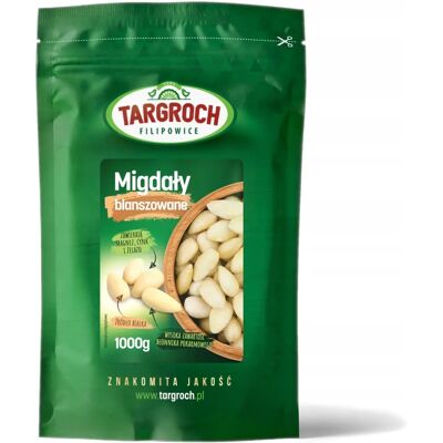 Migdały Targroch - Blanszowane 1000g - Pieczenie i Zdrowie Migdały Targroch - Blanszowane 1000g - Pieczenie i Zdrowie