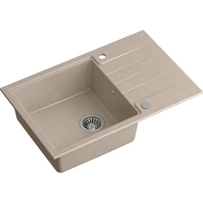 Évier en granit beige Quadron Peter 111 - Un seul bassin, Siphon manuel - Publicité Évier en granit beige Quadron Peter 111 - Un seul bassin, Siphon manuel - Publicité