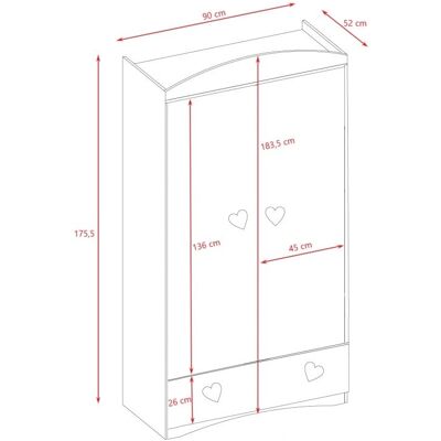 Armario Blanco Julia de Kocot Kids - 2 Puertas, 1 Cajón Armario Blanco Julia de Kocot Kids - 2 Puertas, 1 Cajón