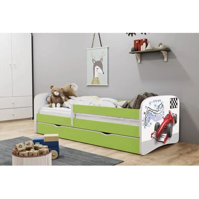 Lit pour enfant Kocot Kids avec matelas & rangement - Vert - Publicité Lit pour enfant Kocot Kids avec matelas & rangement - Vert - Publicité