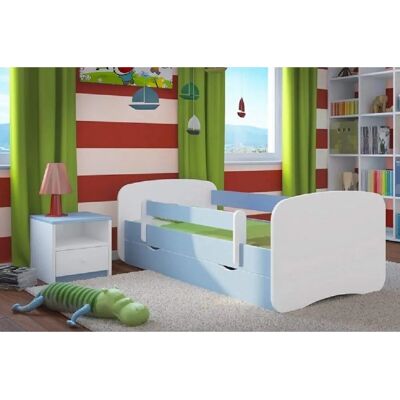 Lit pour enfants Babydreams - 140x70 cm Bleu avec tiroir et barrière de sécurité - Publicité Lit pour enfants Babydreams - 140x70 cm Bleu avec tiroir et barrière de sécurité - Publicité