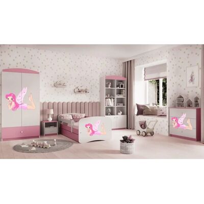 Lit pour enfants Babydreams - Rose - 180x80 cm avec tiroir et garde-corps - Publicité Lit pour enfants Babydreams - Rose - 180x80 cm avec tiroir et garde-corps - Publicité