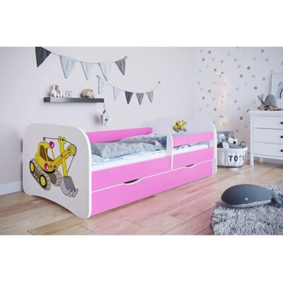 Lit réversible Kocot Kids rose avec tiroir - Lit enfant - Publicité Lit réversible Kocot Kids rose avec tiroir - Lit enfant - Publicité