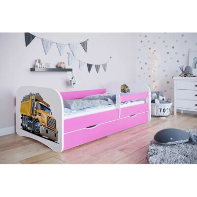 Lit enfant Kocot 180x80 cm Rose avec tiroir et matelas - Lit Enfant - Publicité Lit enfant Kocot 180x80 cm Rose avec tiroir et matelas - Lit Enfant - Publicité