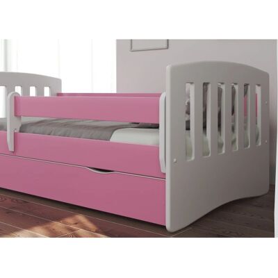 Lit Enfant Rose Classique avec Rangement - 180x80cm - Publicité Lit Enfant Rose Classique avec Rangement - 180x80cm - Publicité