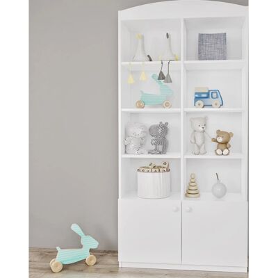 Estantería Kocot Kids Babydream Blanca - Europea - 4 Estantes - 2 Puertas - 90cm Estantería Kocot Kids Babydream Blanca - Europea - 4 Estantes - 2 Puertas - 90cm