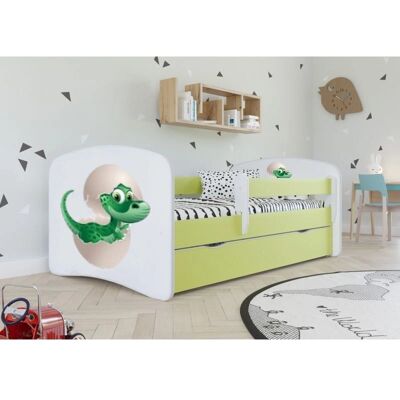 Lit enfant Kocot de 160 x 80 cm avec tiroir et barrière Babydreams Baby Dino Green - Publicité Lit enfant Kocot de 160 x 80 cm avec tiroir et barrière Babydreams Baby Dino Green - Publicité