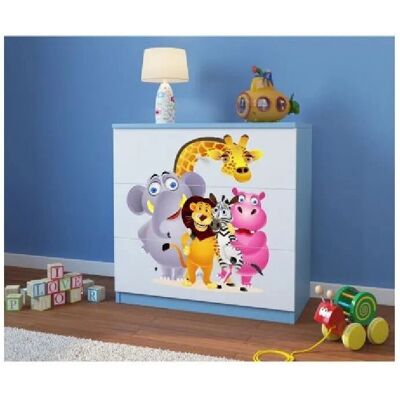 Babydreams - Zoo 81 - Bleu - 81 cm - Chest of drawers - Publicité Babydreams - Zoo 81 - Bleu - 81 cm - Chest of drawers - Publicité