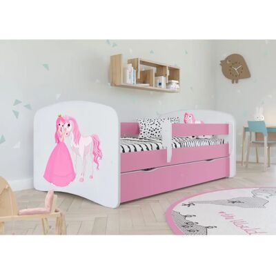 Babydreams Rosa Kinderbett - 140x70 cm - Reversibel mit Stauraum & Geländer Babydreams Rosa Kinderbett - 140x70 cm - Reversibel mit Stauraum & Geländer