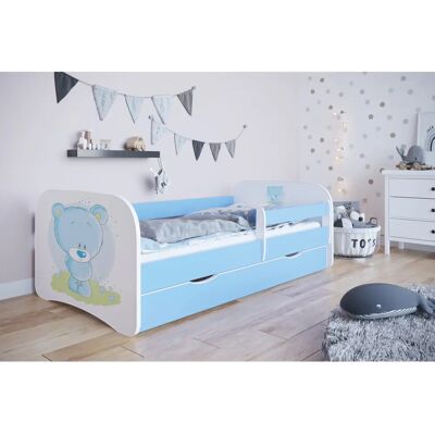 Lit enfant Babydreams Bleu - 180x80cm avec tiroir & barres - Publicité Lit enfant Babydreams Bleu - 180x80cm avec tiroir & barres - Publicité