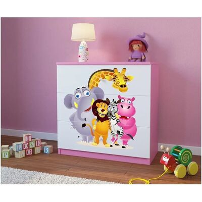 Commode Babydreams Zoo Rose Moderne - Meuble de rangement - Publicité Commode Babydreams Zoo Rose Moderne - Meuble de rangement - Publicité