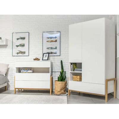 Armario Kocot Kids Victor Blanco y Roble 2 Puertas - Muebles para Niños Armario Kocot Kids Victor Blanco y Roble 2 Puertas - Muebles para Niños