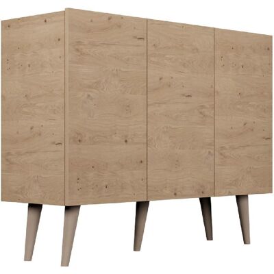 Aparador escandinavo beige con estantes ajustables - 120cm Aparador escandinavo beige con estantes ajustables - 120cm
