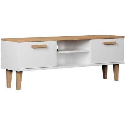 Szafka RTV DENVER Biały i Dąb - Nowoczesny minimalistyczny design dla TV 50" Szafka RTV DENVER Biały i Dąb - Nowoczesny minimalistyczny design dla TV 50"