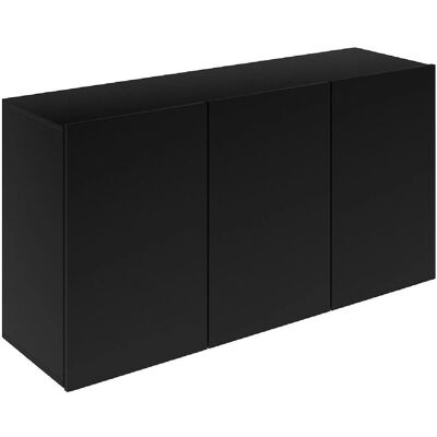 DALLYN Buffet de pared - 3 puertas, negro, 160x36x60cm DALLYN Buffet de pared - 3 puertas, negro, 160x36x60cm